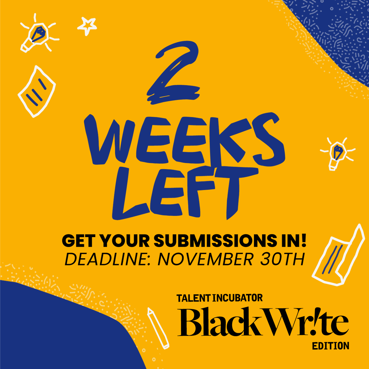 NelvanaEnt's tweet image. ⏰ LET THE COUNTDOWN BEGIN! 🚨2 WEEKS LEFT until our #BlackWrite Submission Deadline!
📢 Visit BlackWrite.ca to learn more on how YOU can participate in our Black Talent Incubator program presented by @kidscanpress and @nelvanaent! 🎉