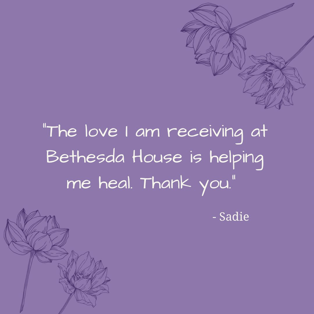 BethesdaAl's tweet photo. This week we’re highlighting a message of gratitude from Sadie. We’re so happy she’s been able to heal in her time here at Bethesda House. 💜 https://t.co/5s4dLXK5gU