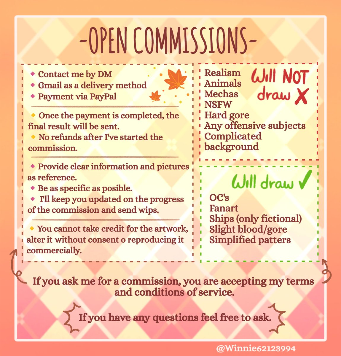 🌟O P E N    C O M M I S S I O N S🌟

🌺Open 5 slots
🌺Info in the images below ^^
🌺RT's are really appreciated!
#commissionsopen #Commission #digitalart 
