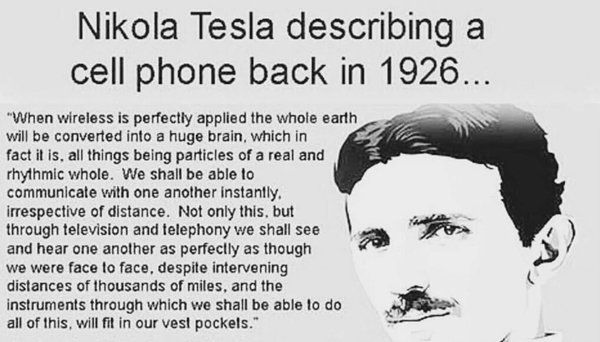 latestintechx's tweet photo. Nikola Tesla describing a cell phone 95 years ago. https://t.co/Ituz4zisOw