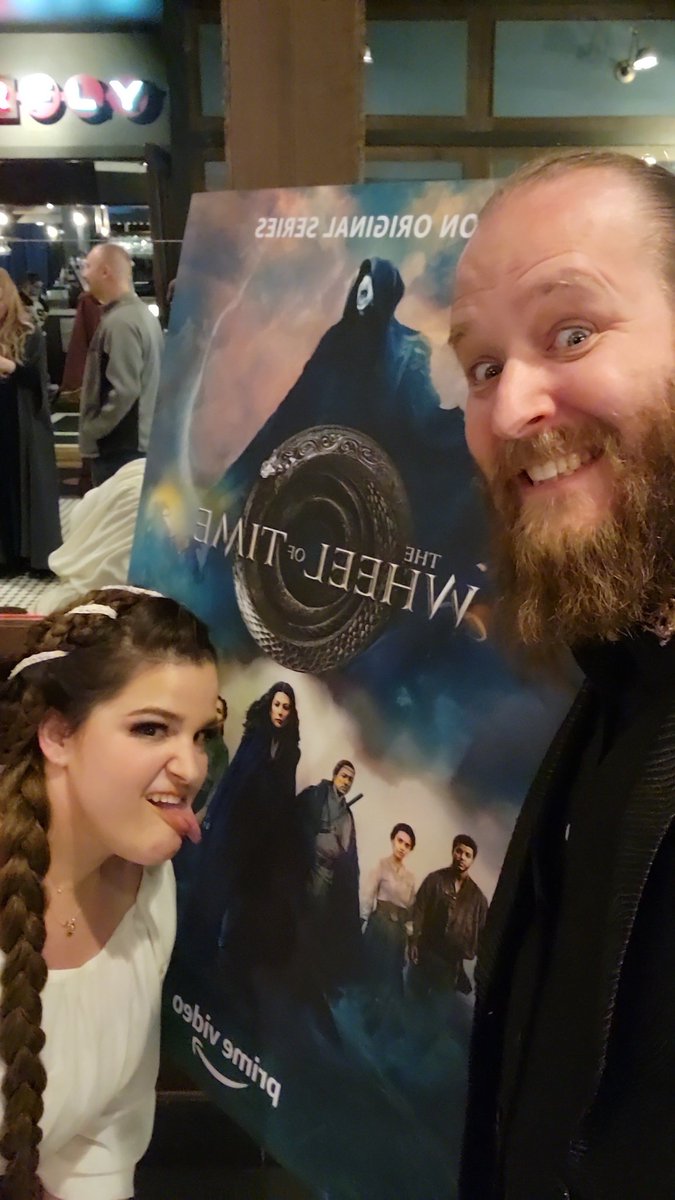 TowerPodcast's tweet photo. Found a poster... AND one of those crazy ladies from @water_and_shade 
#denver #thewheeloftime #dragonsworn https://t.co/76nZCEHKUy