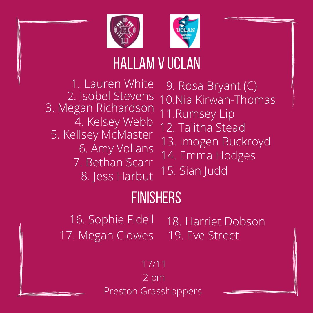 Sheffield Hallam WRFU tweet media