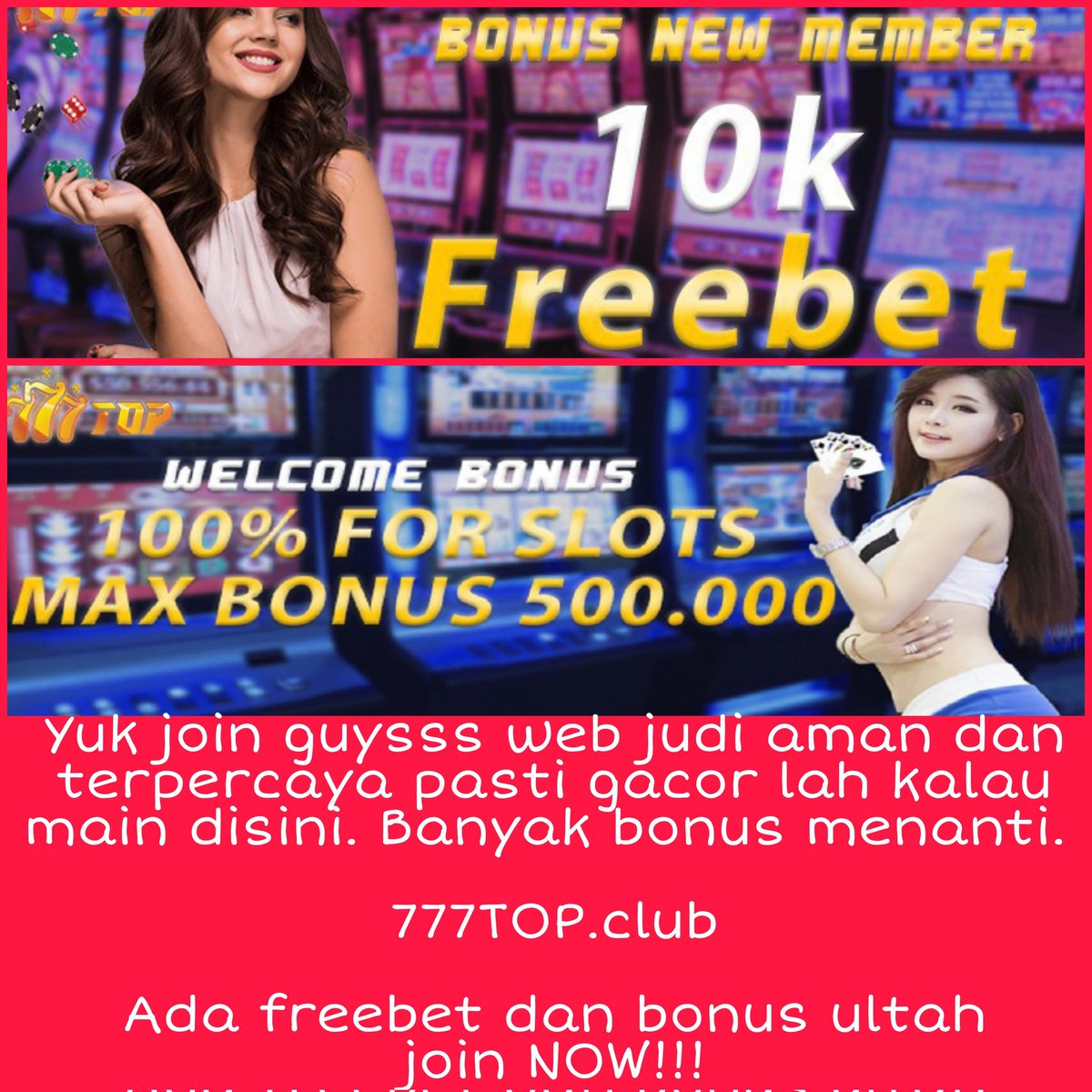 777TOP1's tweet photo. @Maksumi212 selamat pagi guyss. 
yuk join BO paling gacor dan aman terpercaya! 
deposit pulsa tanpa potongan. 
freebet dan bonus ultah. 
join sekarang di 
https://t.co/DG4MbPIpmM https://t.co/r4Z5VPSDWK