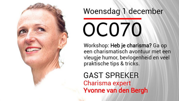 oc070's tweet photo. OC070 Inspiratie- en netwerkevent woensdag 1 december met de workshop Heb jij charisma? https://t.co/pvKBap6pnz #Meetup #DenHaag via @Meetup https://t.co/QD1UAVyfL9