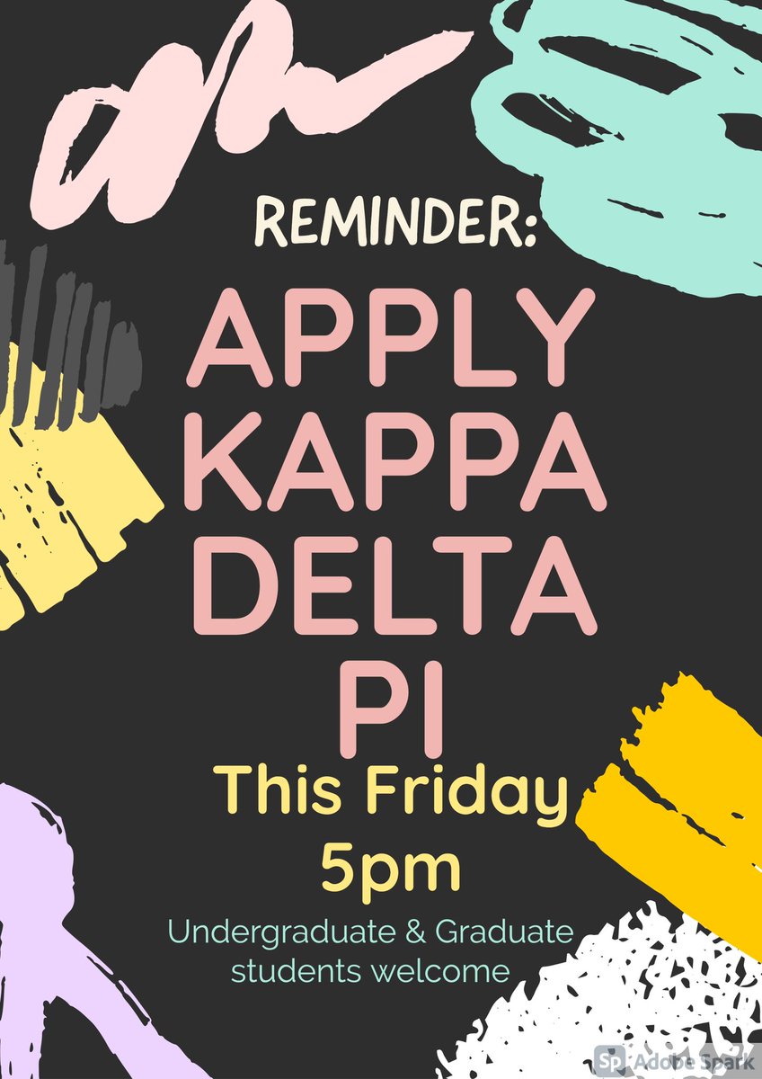 Here’s your reminder, this Friday! Apply to be apart of Kappa Delta Pi honor society.
Link to apply: forms.gle/vzsVnY9CpfaAxJ…