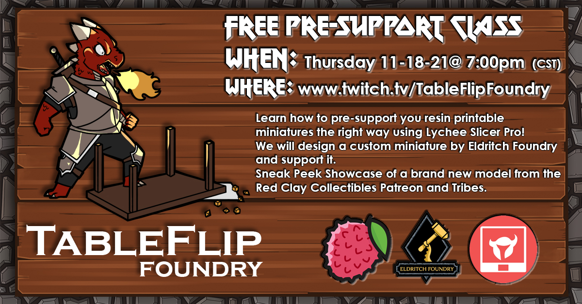 Anyone who does any sort of 3D resin printing is welcome to our free class on Thursday. We will exclusively be using Lychee Slicer Pro. 
Models from Eldritch Foundry and Red Clay Collectibles!
#3Dprinting #resinprinting #tabletopgames @LycheeSlicer <a href="/EldritchFoundry/">Eldritch Foundry</a>
