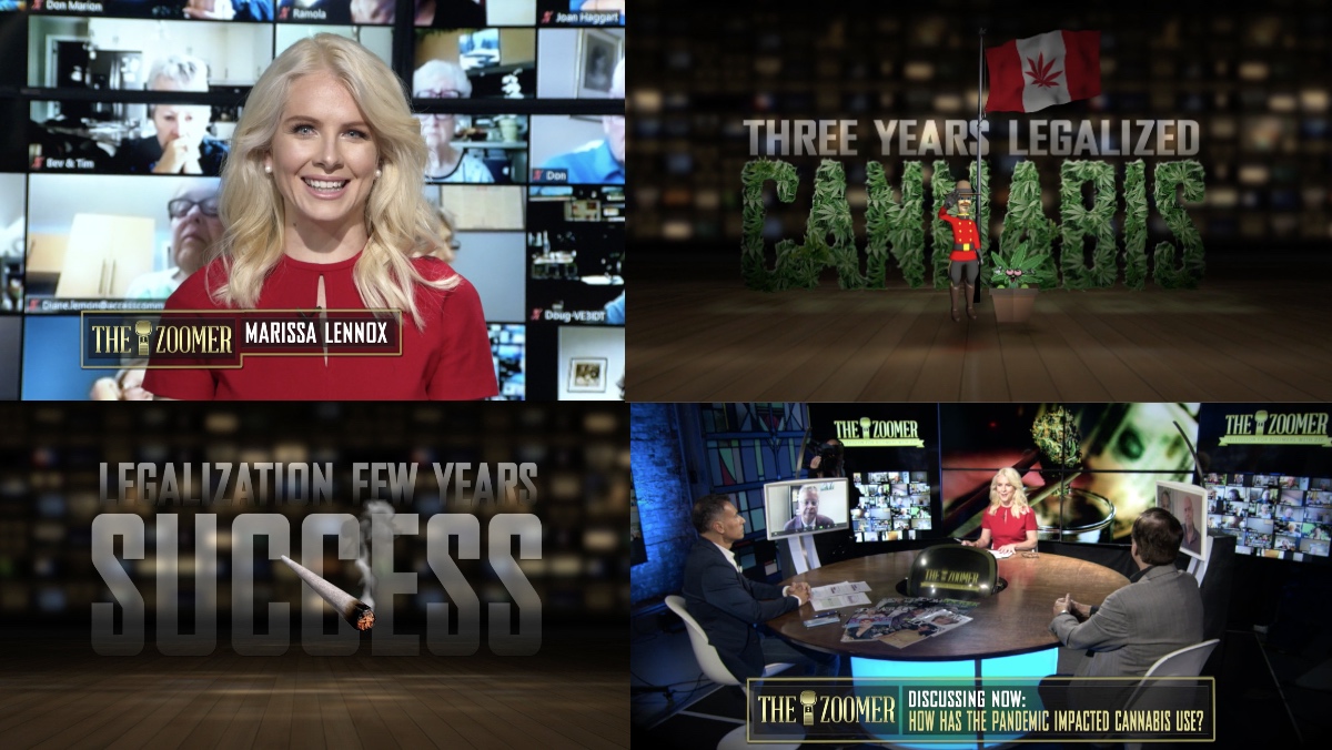 VisionTV's tweet photo. Three years since #cannabis was legalized in #Canada, Marissa Lennox &amp; @theZoomerTV panel discuss new trends in the market, how the industry has evolved, and where it's going next. #Watch at 10pm ET w Umar Syed @HeritageCann, Dr. Stephen Glazer @CannaWayClinic and more. https://t.co/0h4JImjbdj