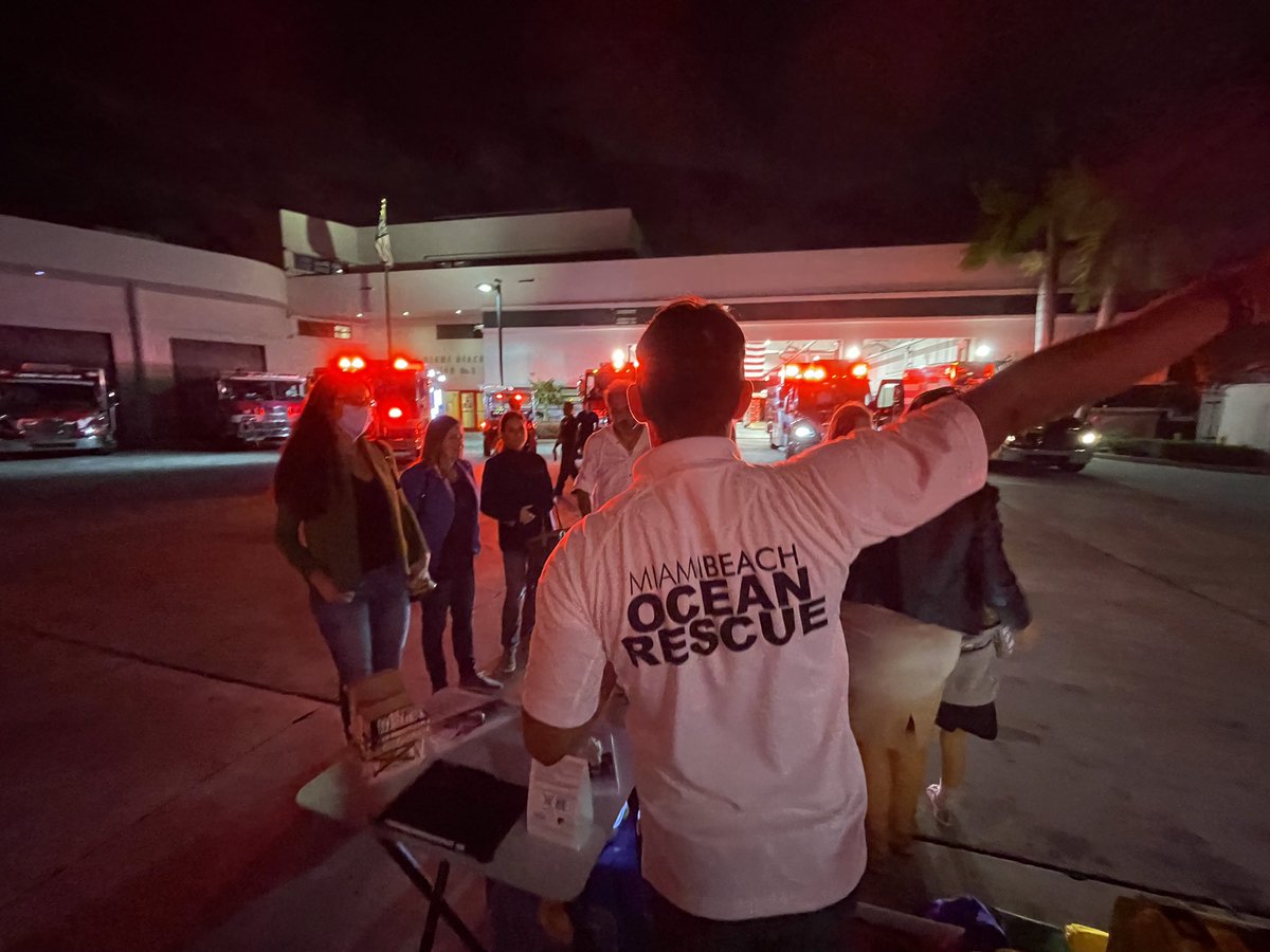 MiamiBeachFire's tweet photo. The Neighborhood Leadership Academy met at Fire Station Two tonight to learn more about our fire operations, Emergency Management and Ocean Rescue. #YourMBFD https://t.co/Nc2N9siti9