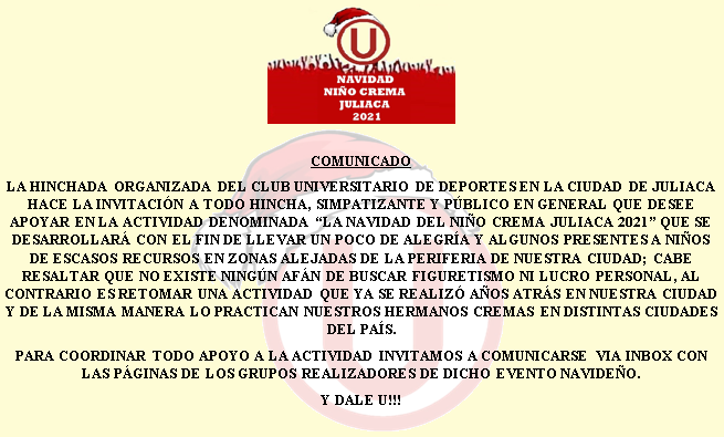 j_liaca's tweet photo. se nos viene la actividad NAVIDAD DEL NIÑO CREMA JULIACA 2021 🎅 Y DALE (U) https://t.co/AMyeb4wess