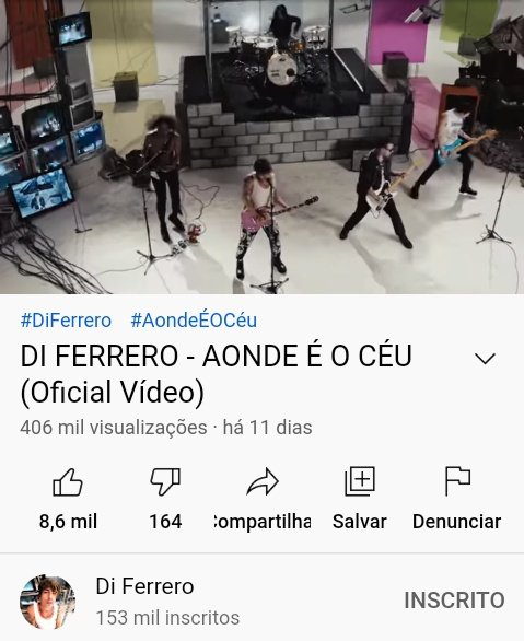 DoFerrero's tweet photo. "AONDE É O CÉU" do @DiFerrero ultrapassou 400 mil visualizações no Youtube. #AEOC.
Continue assistindo que está incrível. Rumo ao bilhões:
https://t.co/GYTxZW8km5 https://t.co/pSne0bPh4k