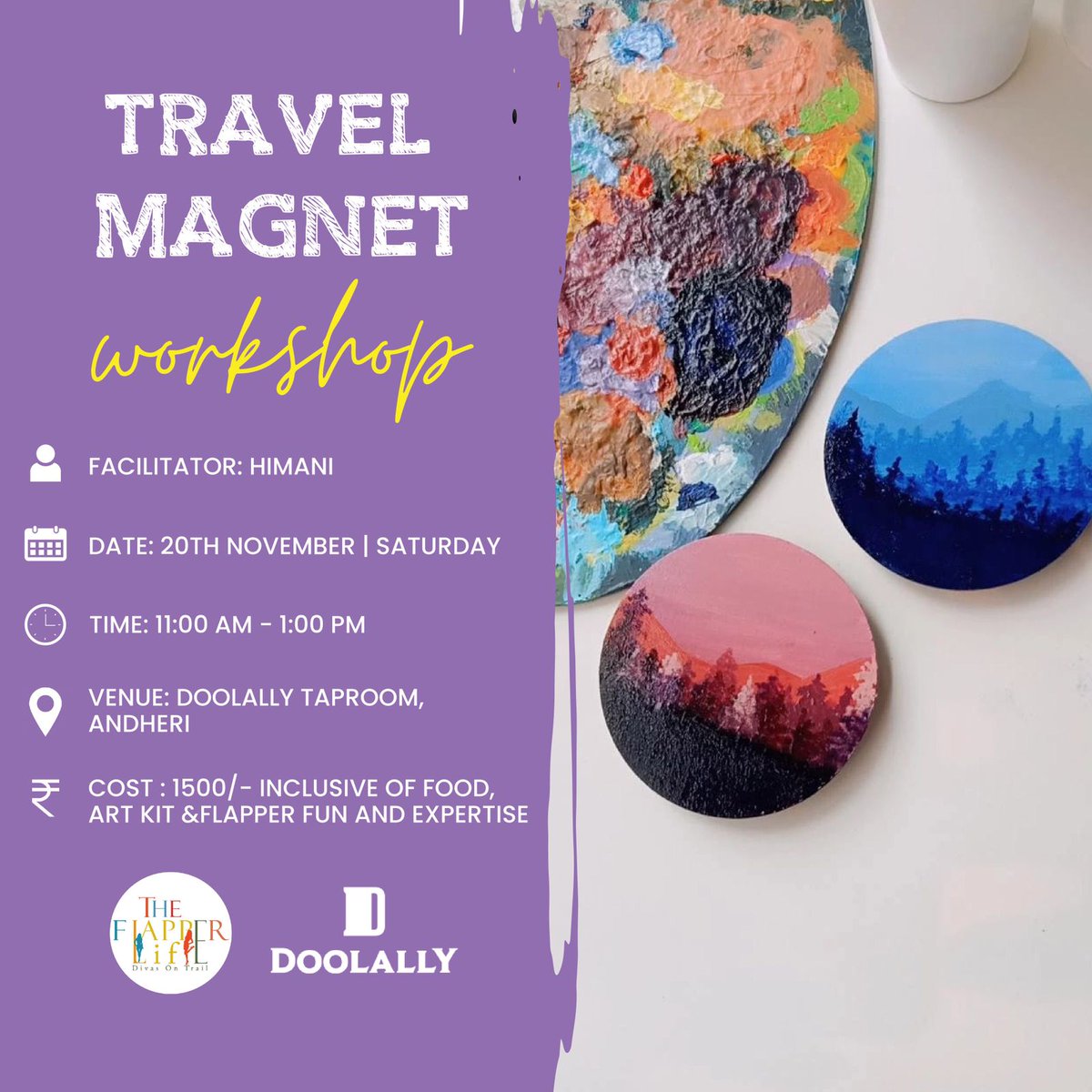 flapperlife's tweet photo. Get Artsy and join #TFLWorkshop on 20 Nov , Saturday @godoolally for Vacation On Magnet - Travel Magnet Making Workshop. 

Register : https://t.co/bhcjr4SkZb

#theflapperlife #TravelWorkshops #thingstodoonweekend https://t.co/NUrHnmqrig
