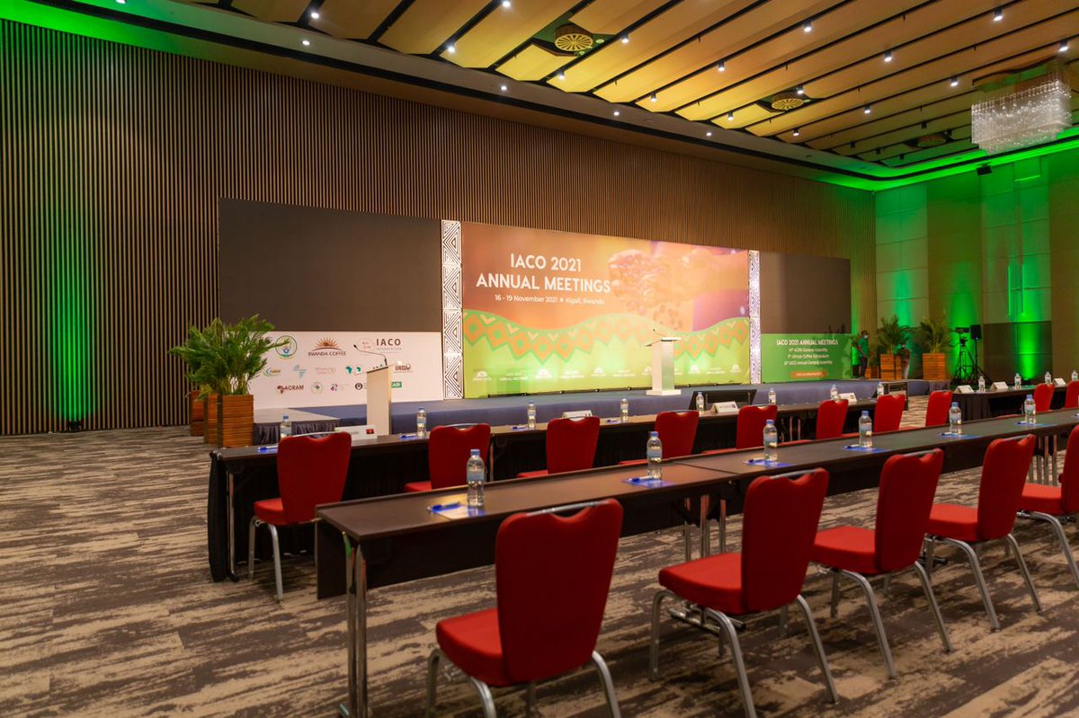Rwanda_Coffee's tweet photo. We are set! Join us from 9am for the official opening of the #IACO (@coffee_partners) annual meetings. Join us for the 61st General Assembly, the 9th African Coffee Symposium &amp; the 14th African Coffee Research Network General Assembly. @RwandAgriExport  #AfricaCoffeeMeet2021 https://t.co/akPzZKXrbt