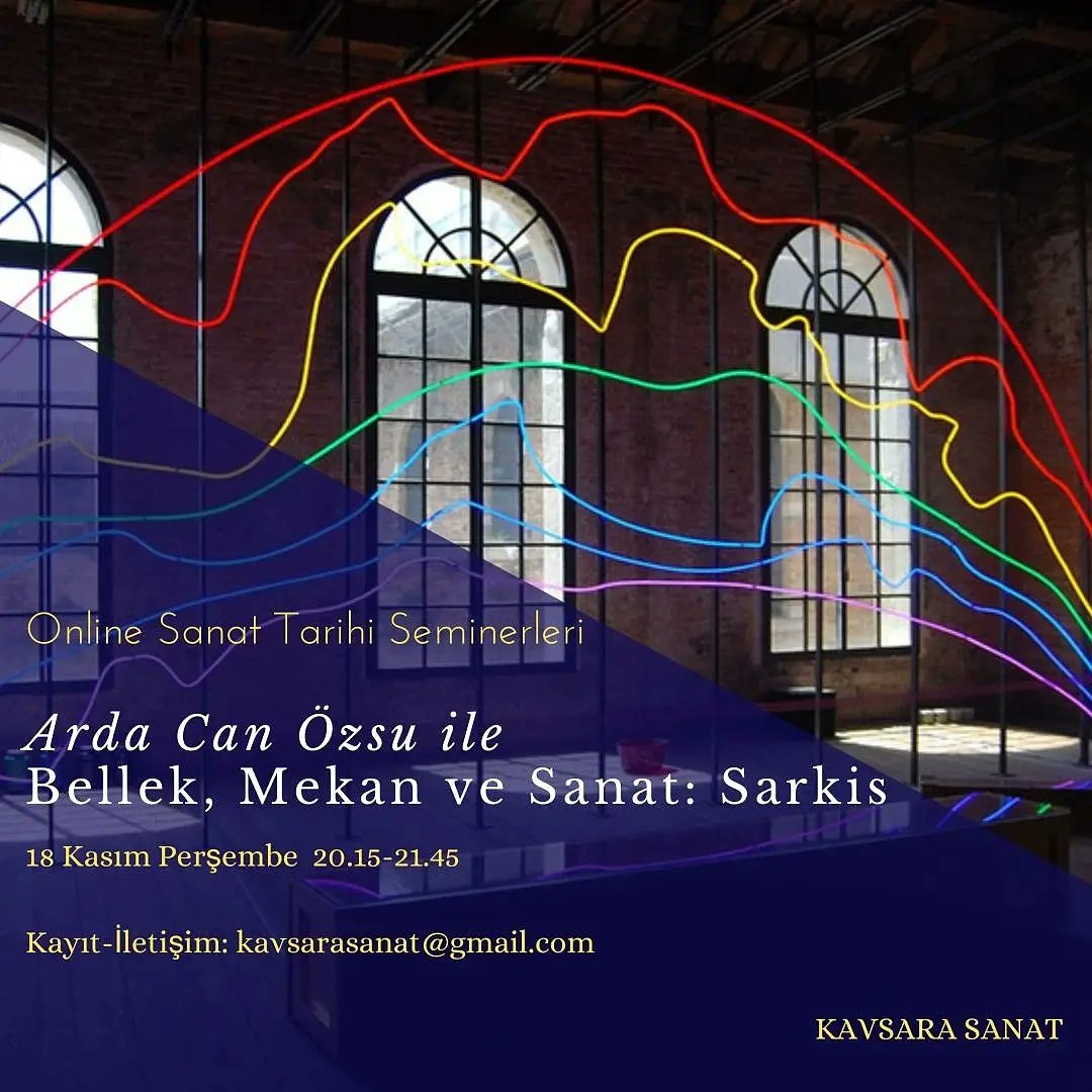 Bu hafta iki sanat tarihçi arkadaşımın seminerini duyurmak isterim. Çarşamba günü Fırat Şenol <a href="/firatsnl/">Fırat Şenol</a> "Bizans Yapıları:İstanbul Kiliseleri", Perşembe günü ise Arda Can Özsu <a href="/ardacanozsu/">Arda Can Özsu</a> "Bellek, Mekan ve Sanat: Sarkis" seminerini bizlere sunacak. Kayıt için <a href="/kavsarasanat/">Kavsara Sanat</a>