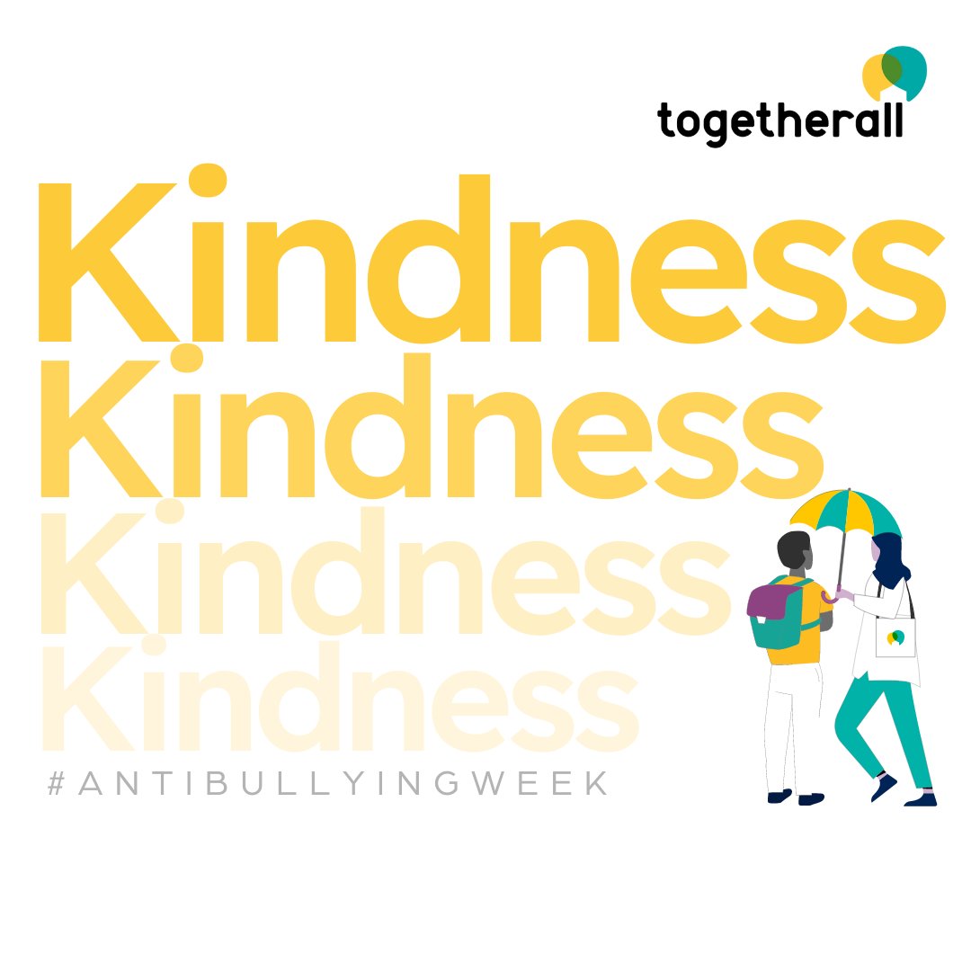 It's #AntiBullyingWeek and this year's theme is One Kind Word. One kind word can lead to another. Let kindness fuel kindness. 

If you need a safe space to share how you're feeling, @togetherallUK is an anonymous online community available 24/7. Join at: bit.ly/3m29vA6