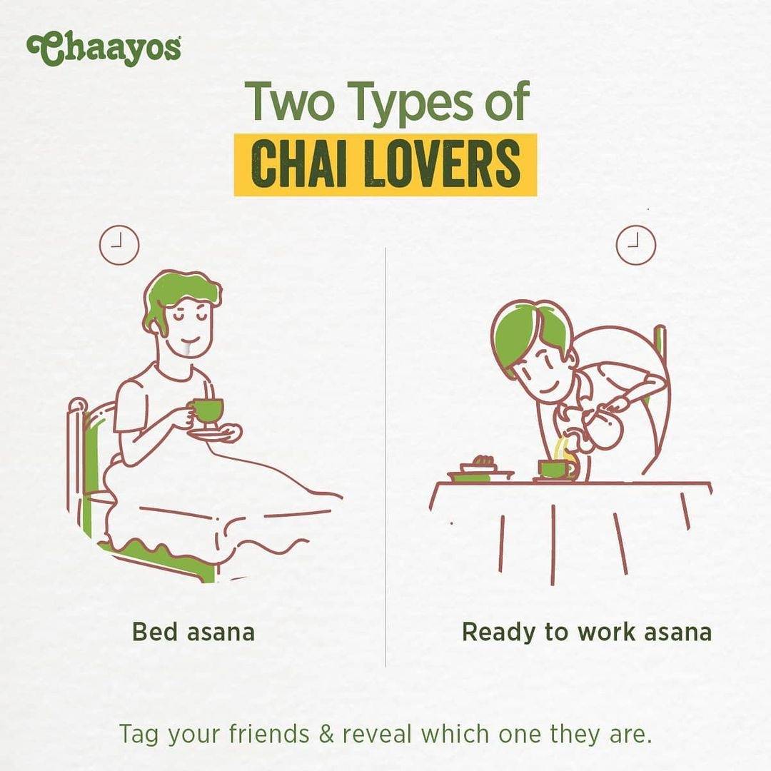 Chaayos's tweet photo. We all have Chai rituals that we can't live without. Tag a friend, and tell what kinda Chai lover he/she is
#chaayos #indianfoods #indianfoodtales #indianfoodie #foodporn #chaiislove #chailatte #chaitea #chaitrait #teatime #chaitime #MeriWaliChai #marketing #meme #socialsamosa https://t.co/reqw8aOZ77