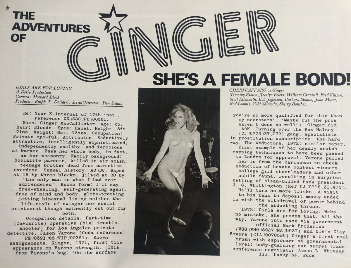 gavcrimson's tweet photo. A bit of ginger in the morning: Cheri Caffaro promoting Girls are for Loving in 1973 (1/3) https://t.co/EVGhDe1ea2