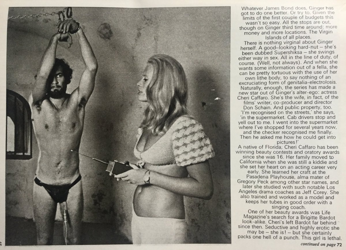 gavcrimson's tweet photo. A bit of ginger in the morning: Cheri Caffaro promoting Girls are for Loving in 1973 (1/3) https://t.co/EVGhDe1ea2