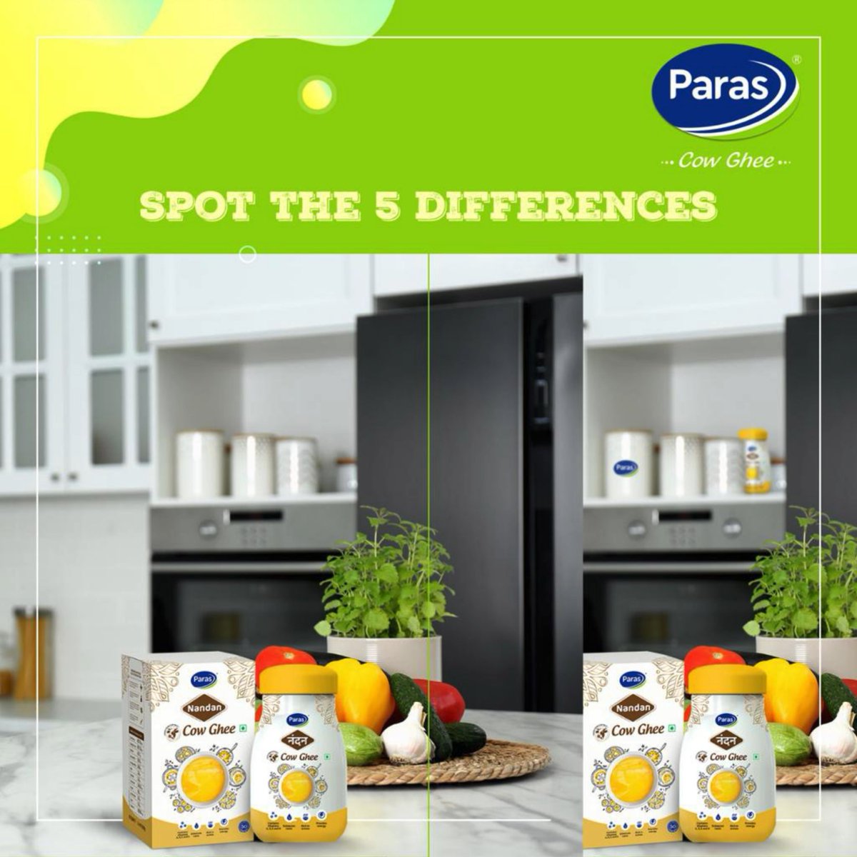 parasdairy1960's tweet photo. It’s time to engage yourself with our fun games. Try and spot the five differences you see and be the Paras Dairy Champ.
#Paras #ParasGhee #DesiGhee #Gheeisgood #EatHealthy #Healthy #Tasty #Purity #Pure #Goodness #Game #Quiz https://t.co/2wrfaIn93s