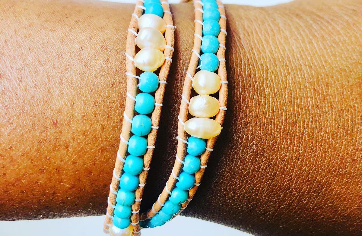 We made these ones for the beach . #summer #summerjewellery #beach #beachaccessories #leather #leatherjewellery #wrap #wrapbracelet #handmade #handmadejewelry