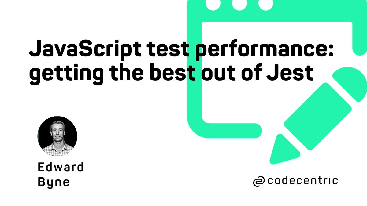 codecentric's tweet photo. Jest is a powerful JavaScript testing tool, but it does have performance problems now and then. Find out how to analyze and improve its performance in @ejbyne's new post: https://t.co/GyaZ9Y09xk
#jest #javascript #testing https://t.co/iEmRYjyaL5