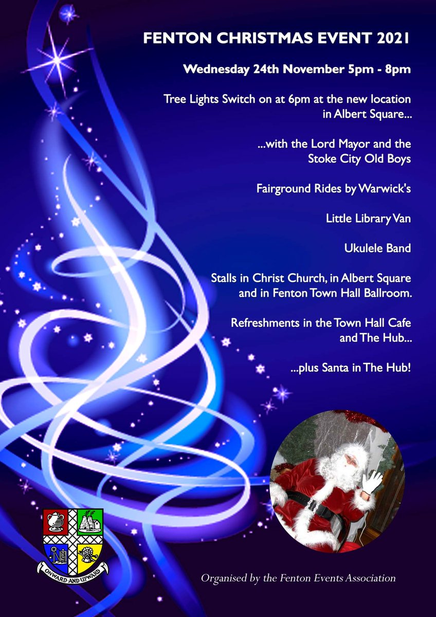 Going to be a great night with lots happening in the revamped square, Fenton Town Hall café and Ballroom, and The Hub. The Lord Mayor and the heroes of '72 - the <a href="/ScobaStoke1863/">Stoke City Old Boys</a> are in attendance too. See you soon 👍☃️🎄✨#Fenton #StokeonTrent <a href="/BBCRadioStoke/">BBC Stoke & Staffordshire</a> <a href="/cheryl_gerrard/">Cheryl Gerrard</a>