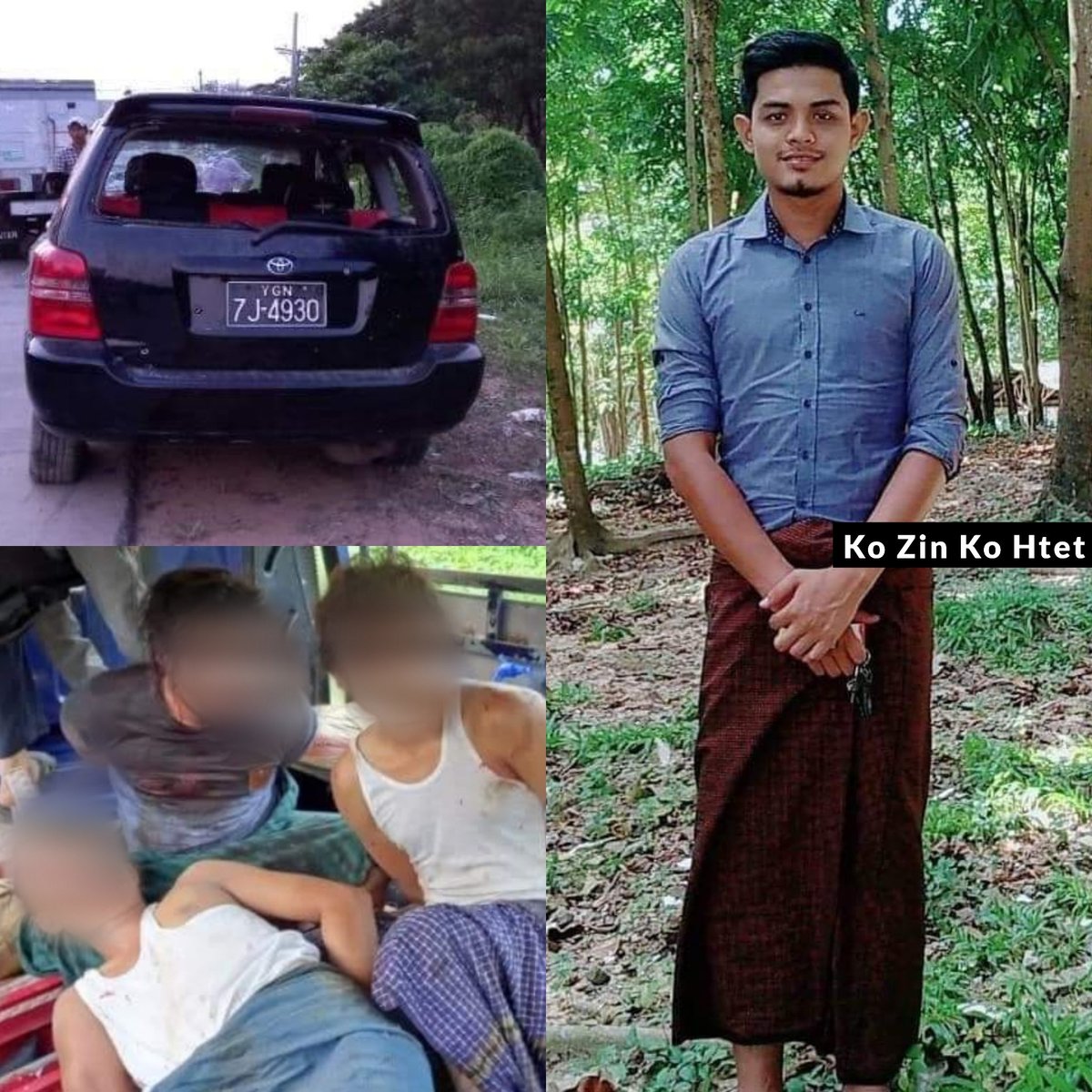 parmouk's tweet photo. In Yangon's Htantabin Tsp: #MyanmarMilitaryTerrorists brutally shot a passerby car and abducted 3 men for no reasons yesterday. Ko Zin Ko Htet was shot dead.   #Nov16Coup #WarCrimesOfJunta #WhatsHappeningInMyanmar https://t.co/NcEwiZzQj6