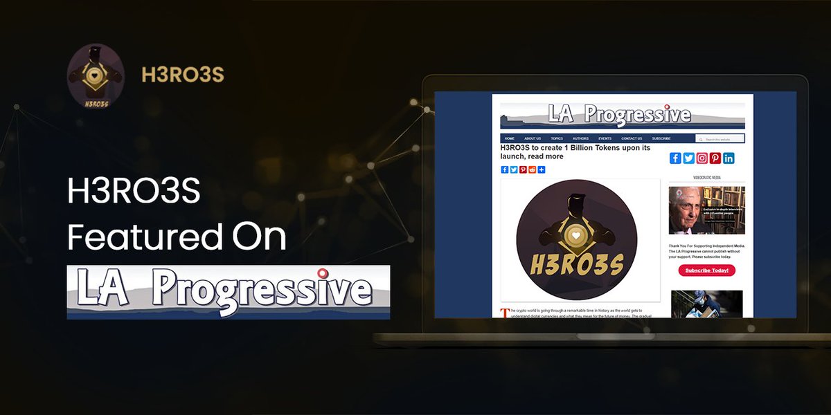 H3RO3SCOIN's tweet image. 🗞️We’re pleased that H3RO3S was featured in another press article, this time by laprogressive.com, which provides a platform for progressive thought, opinion and perspectives on current events.    

📕Read More:  bit.ly/3Dp9AnB
 
#PressArticle #PlayToEarn #H3RO3S