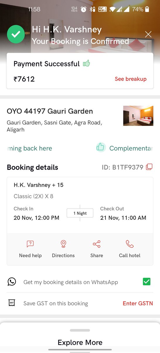 akvarshney91's tweet photo. @oyorooms what a pathetic booking experience.last time I am ever gonna use OYO. I needed rooms for my marriage &amp; had paid in full for the booking, but when I called the property for confirmation, they denied. Unable to contact customer care as well. Worst hospitality company ever https://t.co/nAFyBUoDI6