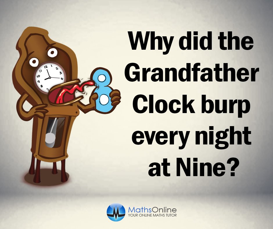 Becasue He Just 8.

#tellingthetime #mathstime #numberpuns #nineoclock #eightoclock #eightnine