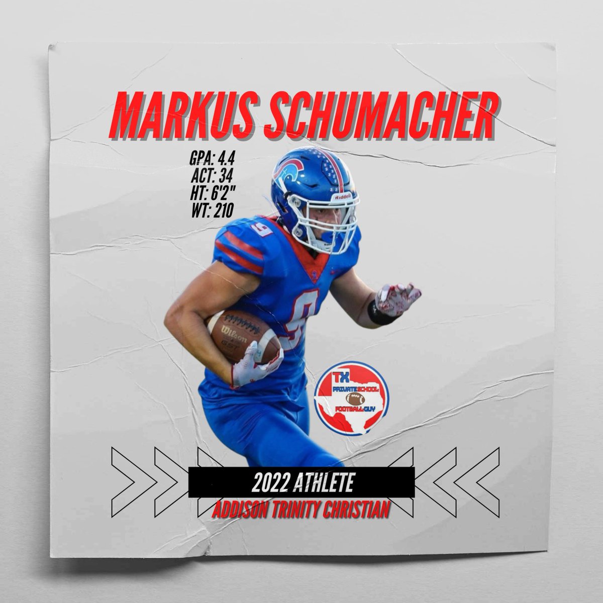TXPrivateFBGuy's tweet photo. 🔦2022 TXPSFB Recruit Spotlight 🔦

ATH Markus Schumacher - @markusschu15 

@TCAAddisonFB 

#RecruitTXPSFB 

D1 size and an Ivy League brain… how does this elite TAPPS athlete not have an offer?! Don’t miss out!

Offers: none yet

https://t.co/4KZduD6jjx https://t.co/KNvz274e7x