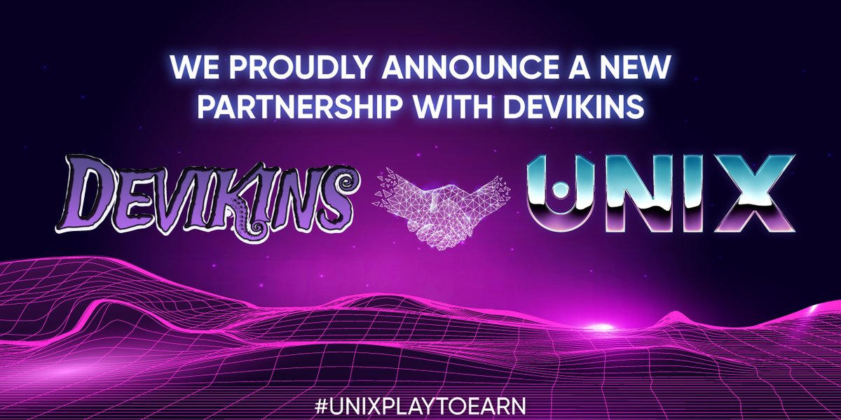 unixcorpgg's tweet photo. We proudly announce a new strategic partnership with @devikins_game  🤝

Please support Unix - Play to Earn by following our social media channels: 

#unix #unixplaytoearn  #crypto #cryptoworld #nft #nftgames #playtoearn #blockchain #blockchaingaming #defikins #partnership https://t.co/A3VK8qd84T