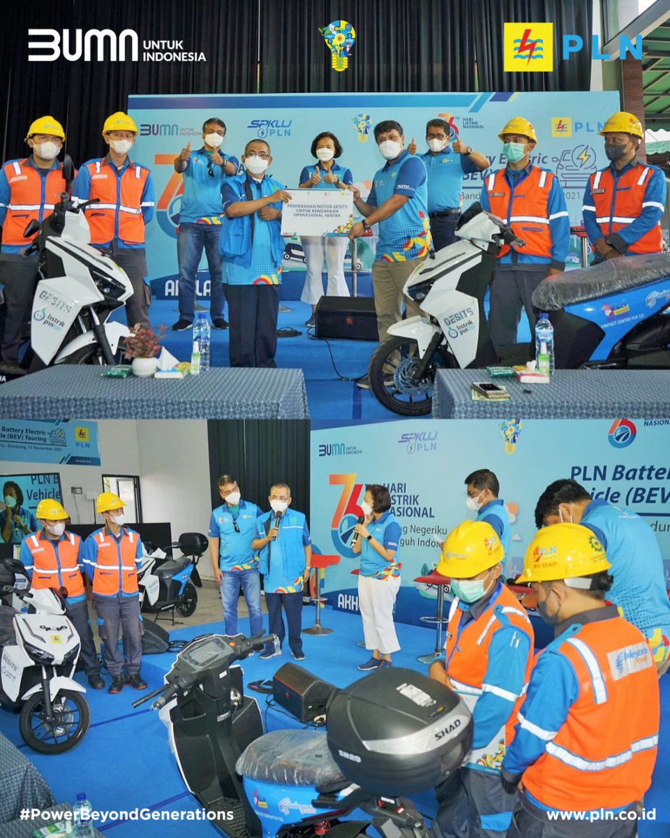 Amk010219's tweet photo. Electrizen, PLN terus mendorong akselerasi kendaraan listrik berbasis baterai di Indonesia dengan menggandeng Gesits sebagai kendaraan operasional tenaga kerja pelayanan teknik
#PLN #PowerBeyondGenerations #Gesits #SPKLU #PLNDukungEkosistemKBLBB
#PLNDukungKBLBB #MotorListrik https://t.co/lLIjO1Jd7j
