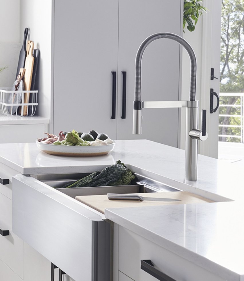 blancoamerica's tweet photo. The right faucet can completely change the look and feel of your kitchen! Upgrade your space with one of our faucets designed to pair with our hardworking sinks. Browse BLANCO's full collection here: https://t.co/bQZYdr9vrW https://t.co/uSuY8T4kHB