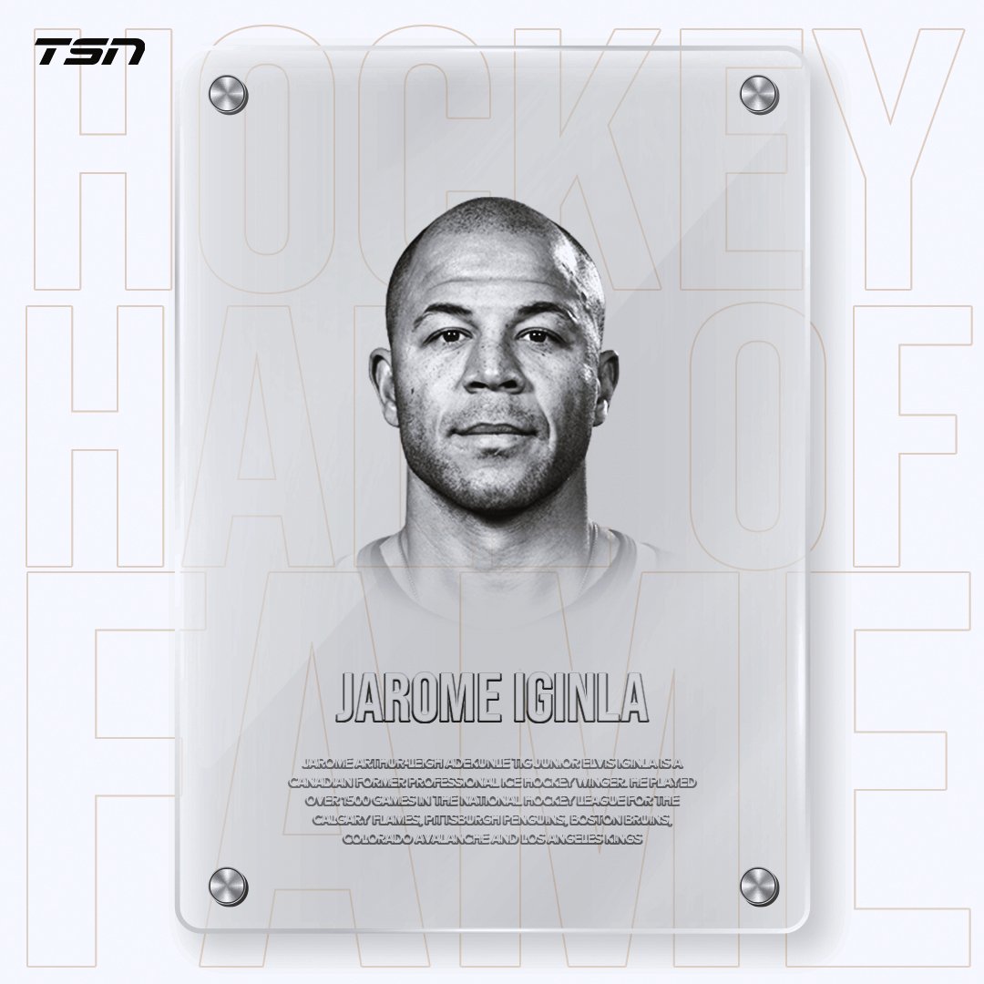 TSN_Sports's tweet photo. Welcome to the Hockey Hall of Fame, Jarome Iginla!

@HockeyHallFame https://t.co/UHlKo342P3