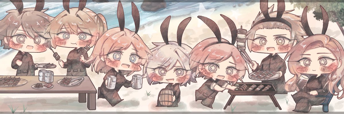 5man_tea's tweet photo. ムシの皆と出会えた事に感謝✨
そんな思いでこなさん(@cona_e_mh)にヘッダー依頼させて頂きました✩.*˚
いつか皆でBBQするんだぁ！
そしてアイコンもリアルに寄せたイラストを依頼した湊です⊂二二二（　＾ω＾）二⊃
焼き鳥とビールのコンビが好きなんです🍻🍺 https://t.co/WxYocMh0Ht