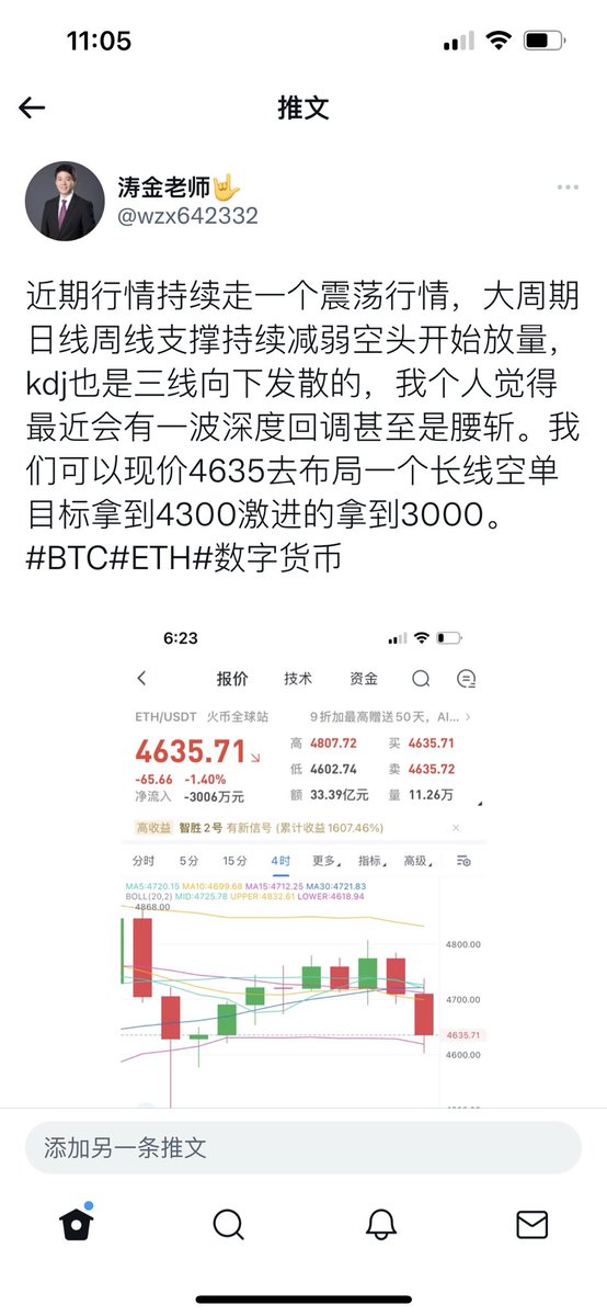 我们前两天布局长线空单目前第一目标已经达到了，恭喜跟上的朋友拿下300多个点利润#BTC#ETH#数字货币
