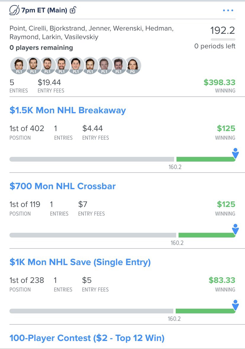 MF1761's tweet photo. @FanduelMazza Great line tonight 👊 Bringing the 🔥 on the small slate https://t.co/jQGlFS9wyl