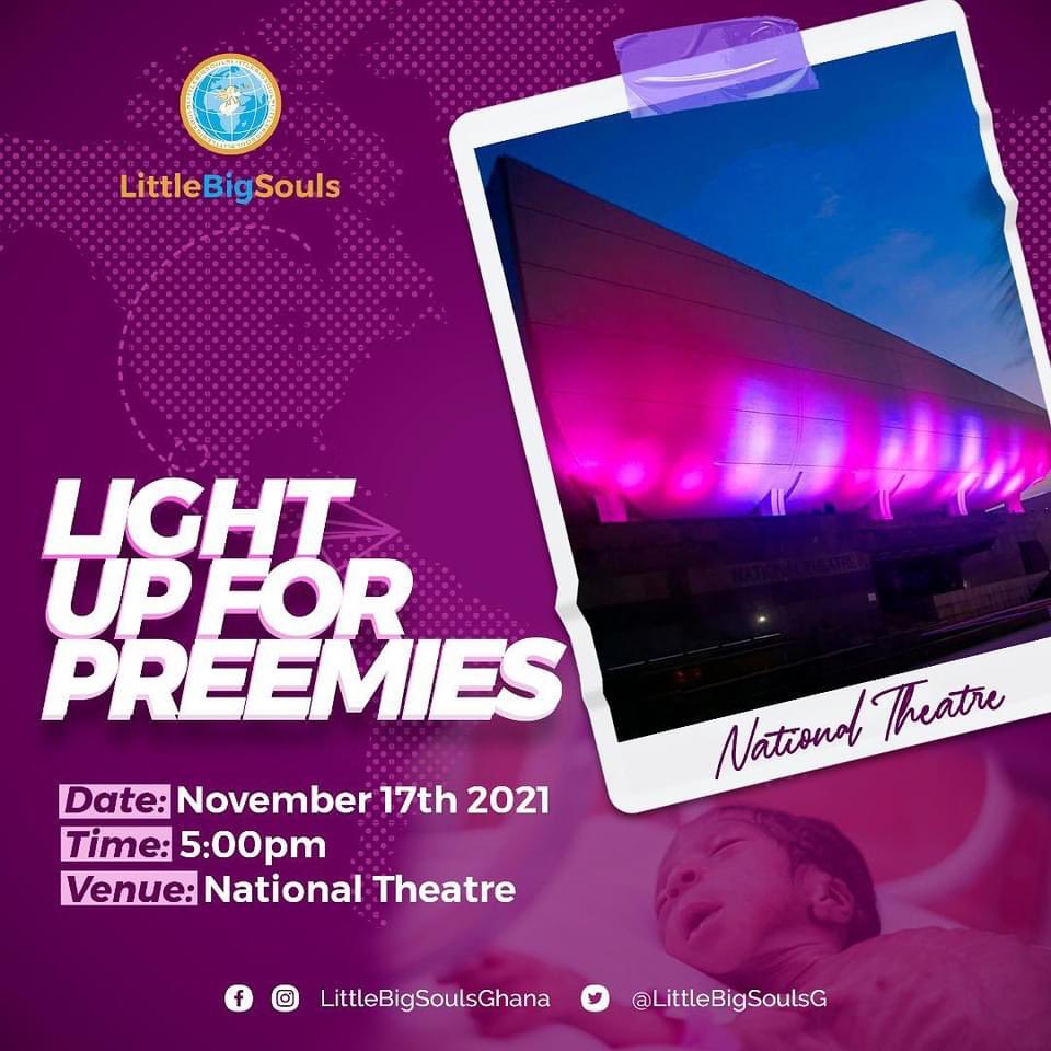 LittleBigSoulsG's tweet photo. Ghana’s Nation Theatre will #lightupforpreemies on #WorldPrematurityDay as we join the global campaign to raise awareness of prematurity and its effects. Join us - 5pm,17/11.
#worldprematuritydaygh #prematurityawareness #littlebigsouls #ghana #landmark #purpleforpreemies https://t.co/P3lYt3PGkg