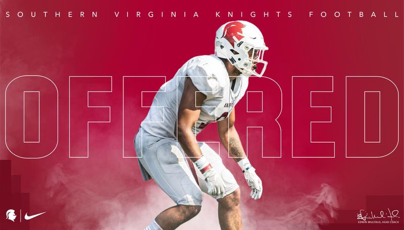 Had a great conversation with @NateLealaoSVU and extremely blessed to receive an offer to continue my football career at <a href="/knight_ftbl/">SVU Knights Football</a> Thanks @CoachHugie31 <a href="/EMulitalo/">Coach Mulitalo</a> <a href="/CoachPerrone/">Coach Perrone (My Recruits)</a> <a href="/coachfreemancv/">CV Football</a>