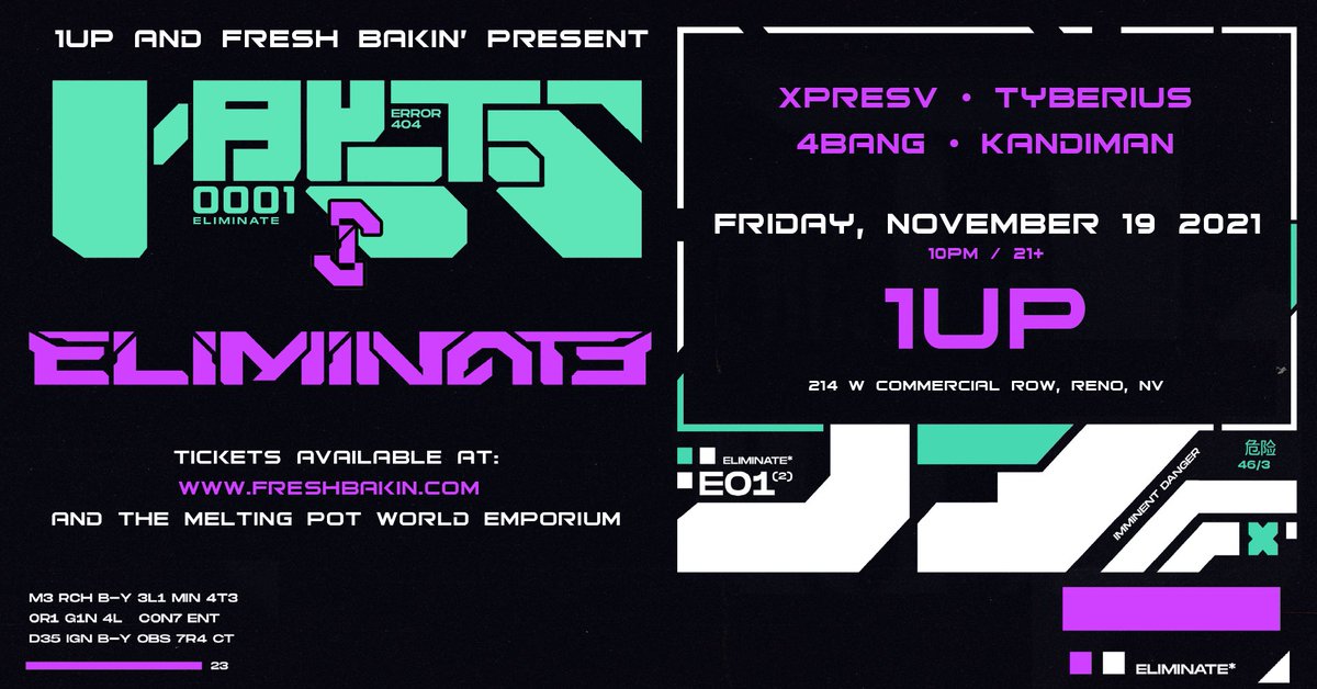 1upreno1's tweet photo. @eliminatemusic hits the stage this Friday! With support from @xpresv_sounds @4bang @kandimanmusic @tyberius 

Grab tickets now at https://t.co/tnFqFpnQbm or follow the link in our bio! https://t.co/6yzYUym9Q3