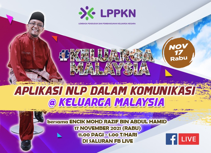 lppknmelaka's tweet photo. Jangan lupa esok! Kenali NLP dlm membentuk tingkah laku manusia di fb LPPKN Melaka.
#BulanKeluargaMalaysia #KeluargaMalaysia #UtamakanKeluarga #KitakanKeluarga #MelakakuMajuJayaRakyatBahagiaMenggamitDunia #Lppkn #LppknMelaka https://t.co/vDx6Ho5PiQ