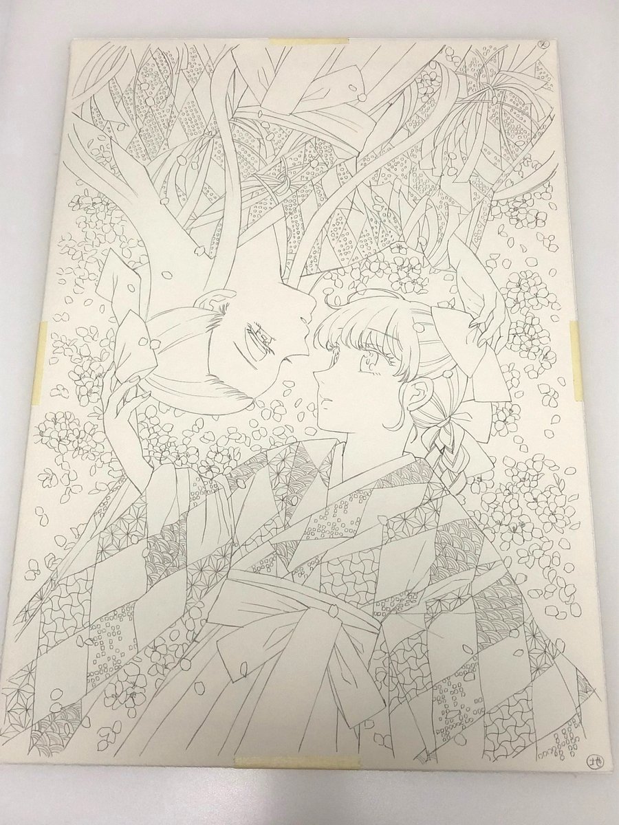 「表紙の制作過程線画→下塗り→完成(雑)」|D・キッサン📚神作家・紫式部3巻6/23発売のイラスト