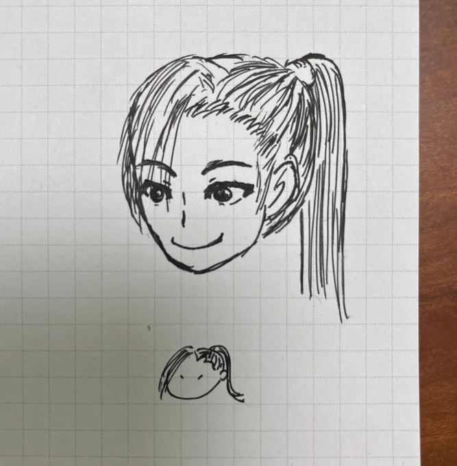 うっすら見ながら描いたさだちと私がよく描いてる簡易さだち 