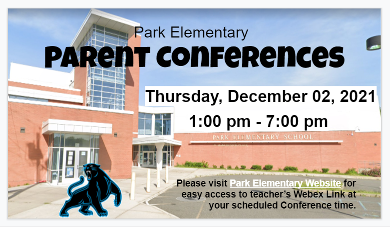 nps_parkelem's tweet photo. Mark your calendars. Parent Conferences December 02, 2021. https://t.co/dQ2F6sQx52