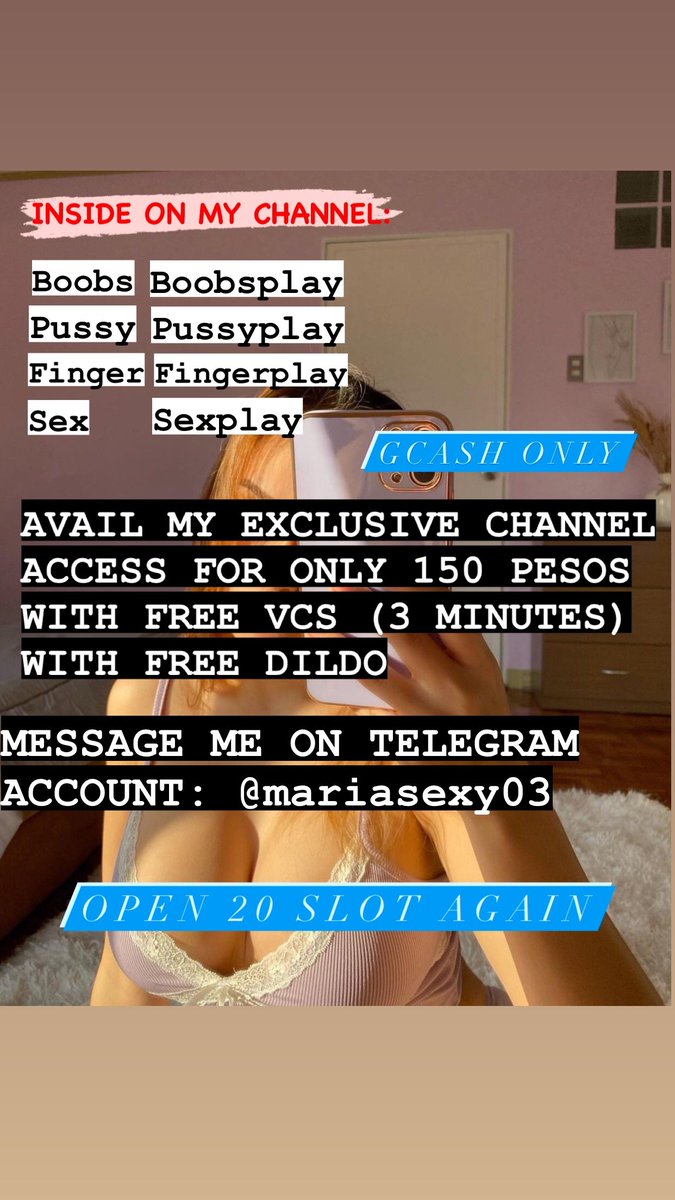 Maria020366's tweet photo. 18 SLOT STILL AVAILABLE!!

AVAIL MY EXCLUSIVE CHANNEL ACCESS FOR ONLY 150 WITH FREE VCS (3 MINUTES) WITH FREE DILDO!!❤❤

just dm me on tg: @mariasexy03
#alterphillipines #alterworld #altermanila #alterpasig #alterpinay https://t.co/X2CtUaRK0e