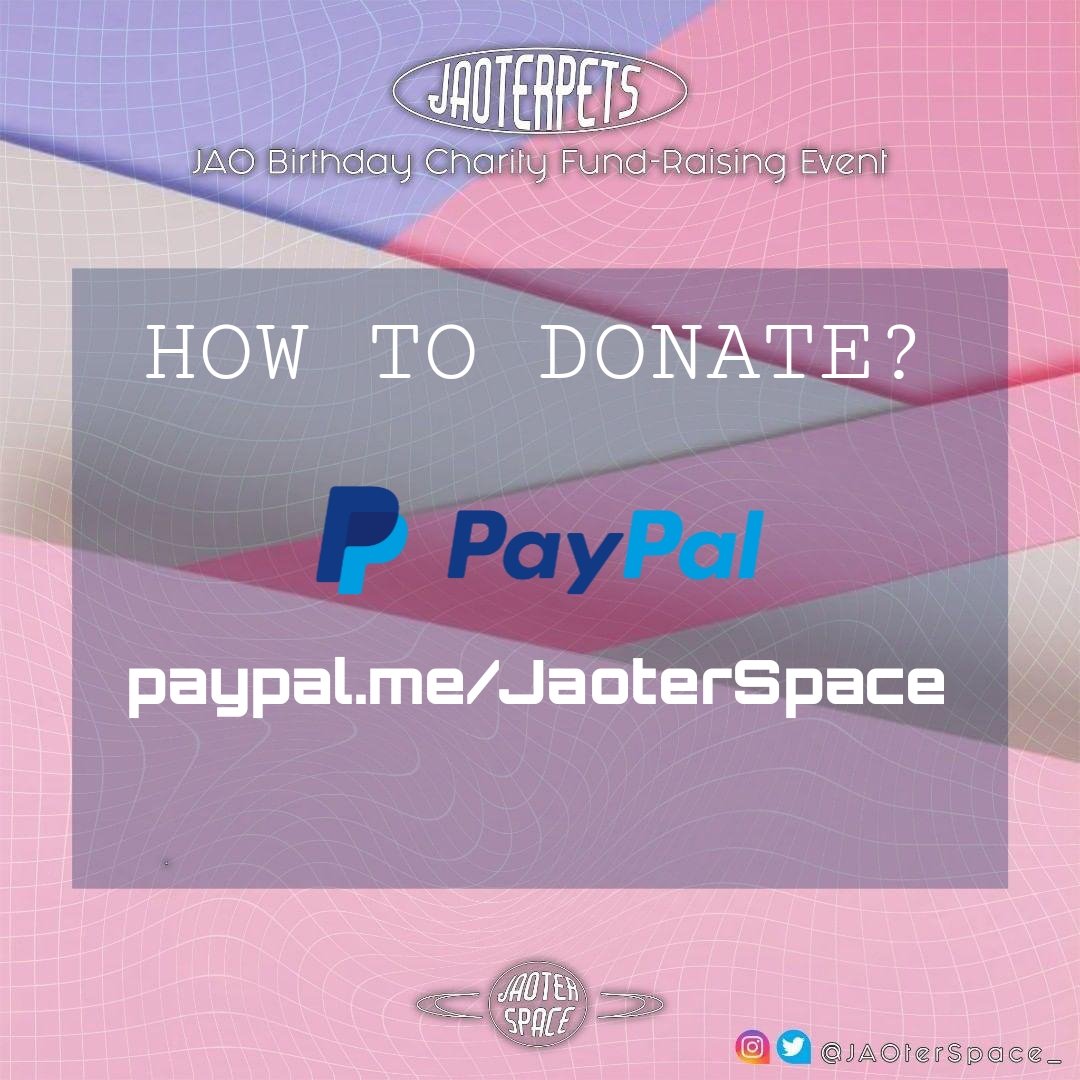 JAOterSpace_'s tweet photo. You can also donate through PayPal✨

How to donate?
GCash: 09552639029 Herbert A.
Paypal: https://t.co/q1VedNmehI

For the transparency of donations received, kindly refer to https://t.co/FI5lFouPmf

#JAOterPets 
#JAOterSpace
#JaoForTress https://t.co/XD7eXFqAZ4