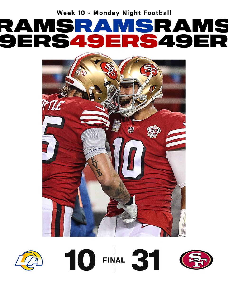 Niners win the NFC West showdown against the new-look Rams 🔥