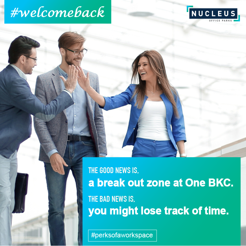 NucleusOfcParks's tweet photo. Feel the essence of a workplace that enhances your well-being. A space for private conversations, better bonding or just to sit and reflect or relax. #OneBKC now has One Plaza an aesthetically designed breakout zone waiting to join you in your moments.
#WelcomeBack https://t.co/euR1ok23Ci