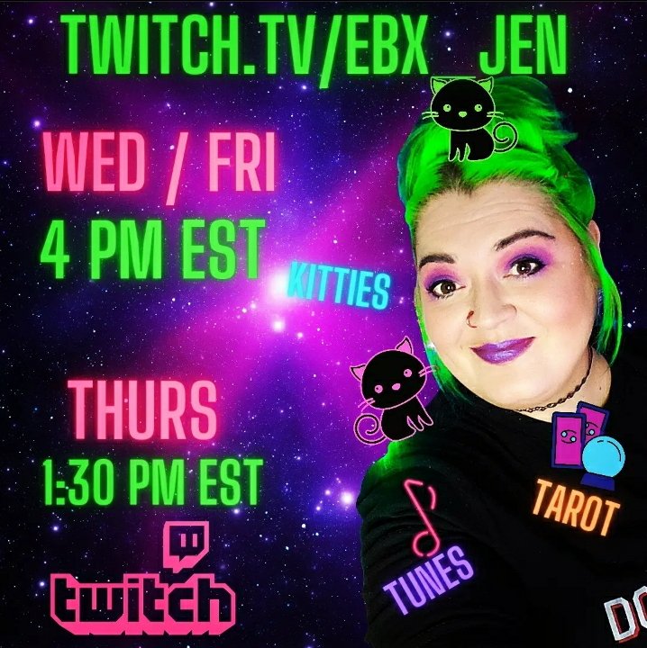 ebx_jen's tweet photo. This week's Twitch schedule
π½ https://t.co/f1ChDY1YyQ π½
#twitchmusician #livemusic #musicstreamer #twitchwitch #twitchgirl #fatbabesdoingthings #fatbabe #fatisnotabadword https://t.co/VkqePrqIkU