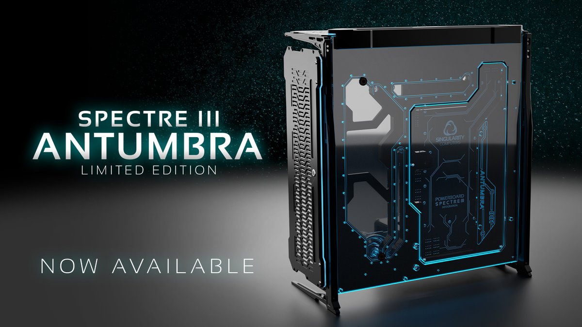 SingularityC's tweet photo. ✨Spectre 3.0 Antumbra Limited Edition Now Available ✨
Purchase now at @PerformancePCs store 👉🏻https://t.co/H3oJhOciE0
Read more 👉🏻 https://t.co/MRUVFF1Kzc
#spectre3antumbra #LimitedEdition #performancepcs #singularitycomputers #scpowerboard #customwatercoolingpccase https://t.co/SuB2bpQrL0